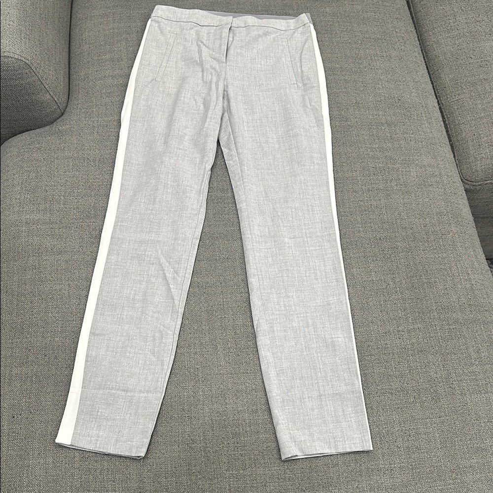 Chic Gray Pants with White Stripe